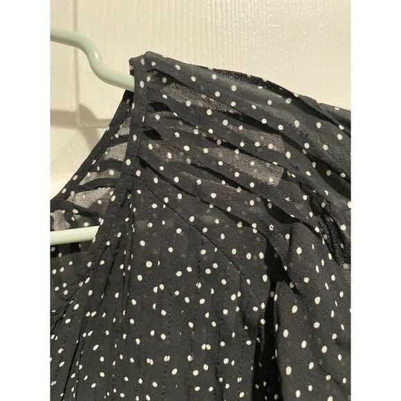 Rag & Bone Classic Fit Brandy Viscose Gauzey Sheer Pleated Longsleeve Top Blouse - Picture 7 of 13